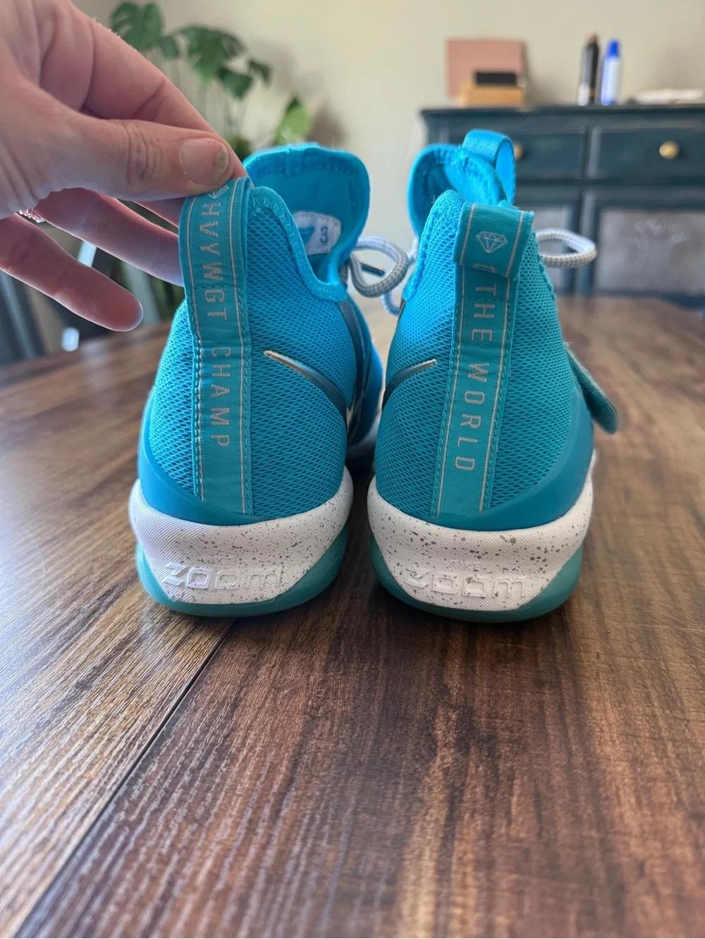 Nike LeBron Blue Kids' High-Top Sneakers with Paisley Strap - Picture 8 of 10